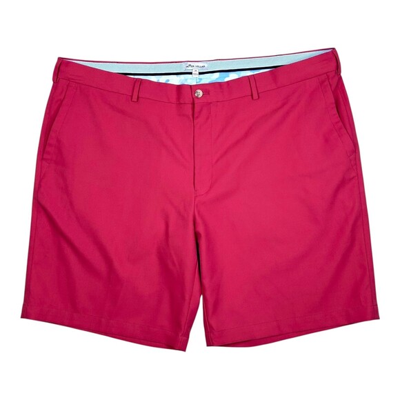 Peter Millar Crown Sport Shorts Mens 44 Red Performance Golf Casual Polyester - Picture 1 of 10